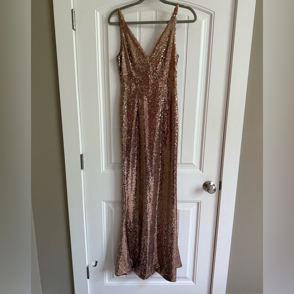 Lulu’s Champagne Sequin Maxi Dress